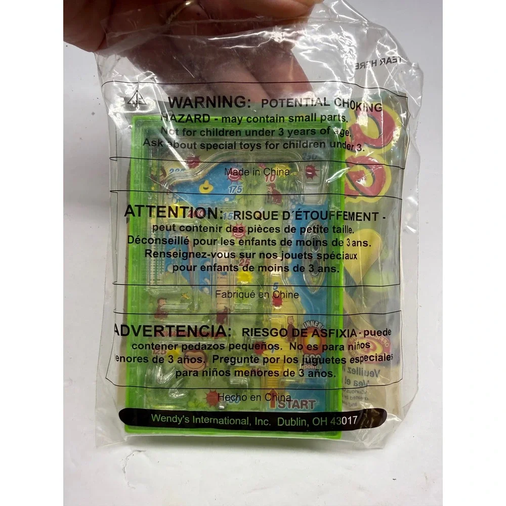 Wendys Kids Meal Curious George Movie Toy Pinball Maze Game New Sealed 2006